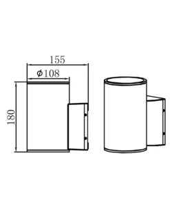 Aplique de exterior Fox - Iberlamp - Lámpara de aluminio antracita