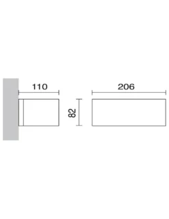 Aplique de exterior Isora Down - Dopo - Novolux - Lámpara rectangular IP 65, Largo: 20,6 cm