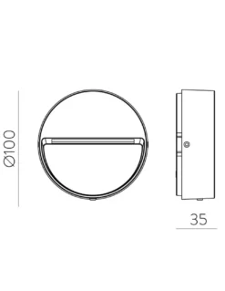 Aplique de exterior Spica - ACB - Lámpara LED circular para pared y señalización IP65