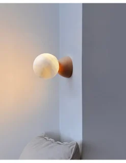 Aplique de pared Abisal - Luxcambra - Lámpara minimalista de cerámica, pantalla de alabastro