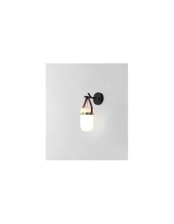 Aplique de pared Almon - Aromas - Lámpara decorativa de vidrio soplado y cuero, LED 2700K