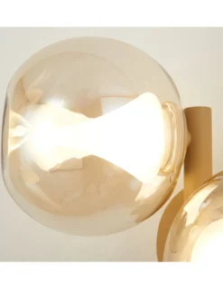 Aplique de pared Andrómeda - Mantra - Aplique doble con tulipas esféricas de vidrio