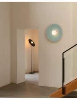 Aplique de pared Artic Circle - Milán - Pantalla cinta verde turquesa y crema