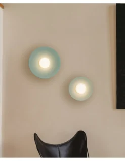 Aplique de pared Artic Circle - Milán - Pantalla cinta verde turquesa y crema