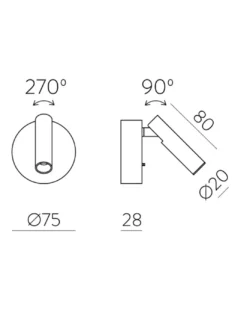 Aplique de pared Atria - ACB - Lámpara de superficie con cabezal orientable