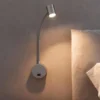 Aplique de pared Bas – FORLIGHT – Lámpara de lectura en níquel satinado, Brazo orientable