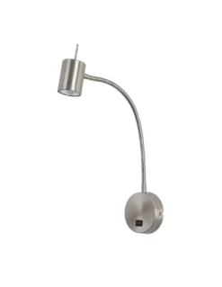 Aplique de pared Bas – FORLIGHT – Lámpara de lectura en níquel satinado, Brazo orientable