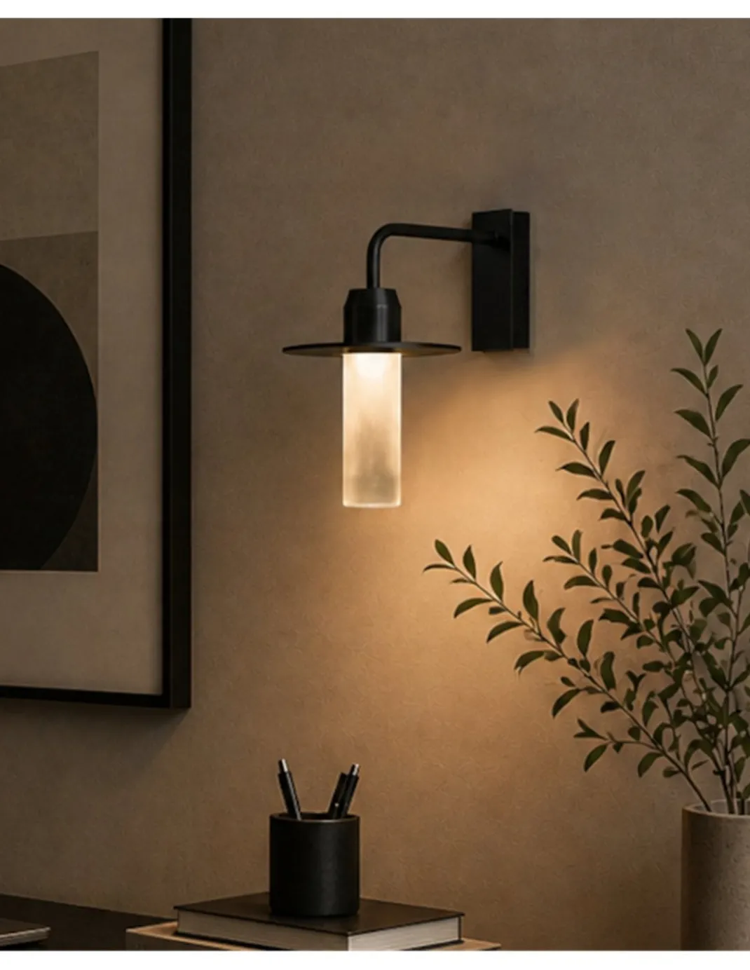 Aplique de pared Beira W - B.lux - Diseño de vidrio con brazo metálico y luz LED suave