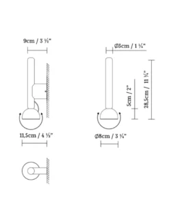 Aplique de pared Berry W - B.lux - Cabezal magnético orientable, idóneo para lectura o pasillos