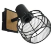 Aplique de pared Birtley – IDP Lampshades – Lámpara de pared orientable de madera y metal negro
