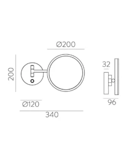 Aplique de pared Boan - ACB - Espejo de aumento con luz para maquillarse