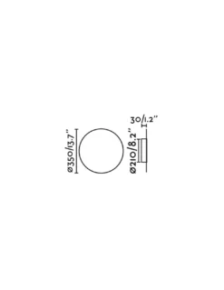 Aplique de pared Board – Faro – Lámpara Redonda, Negra, Ø 35 cm-Ø 45 cm