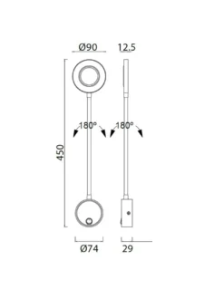 Aplique de pared Boavista – Mantra – Lámpara de lectura, Cabezal redondo, LED 3000K