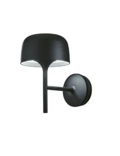 Aplique de pared Bol – Bover – Lámpara de aluminio negro mate, LED Regulable TRIAC