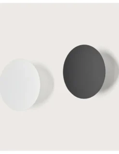 Aplique de Pared Bot - Aromas - Aplique decorativo en forma círculo negro mate Ø 29 cm, luz ambiente