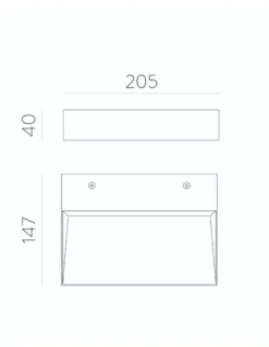 Aplique de pared Brick - ACB - LED integrado 20W-56W, 2380-7020 lm, difusor microprismático, acabado blanco y negro