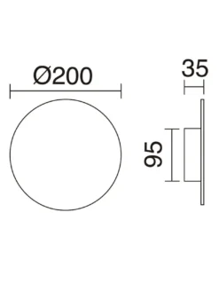 Aplique de pared Circular – Novolux Exo – Lámpara redonda, blanco y negro, 20-25 cm