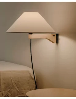 Aplique de pared Clasica - Luxcambra - Lámpara de madera y pantalla de papel