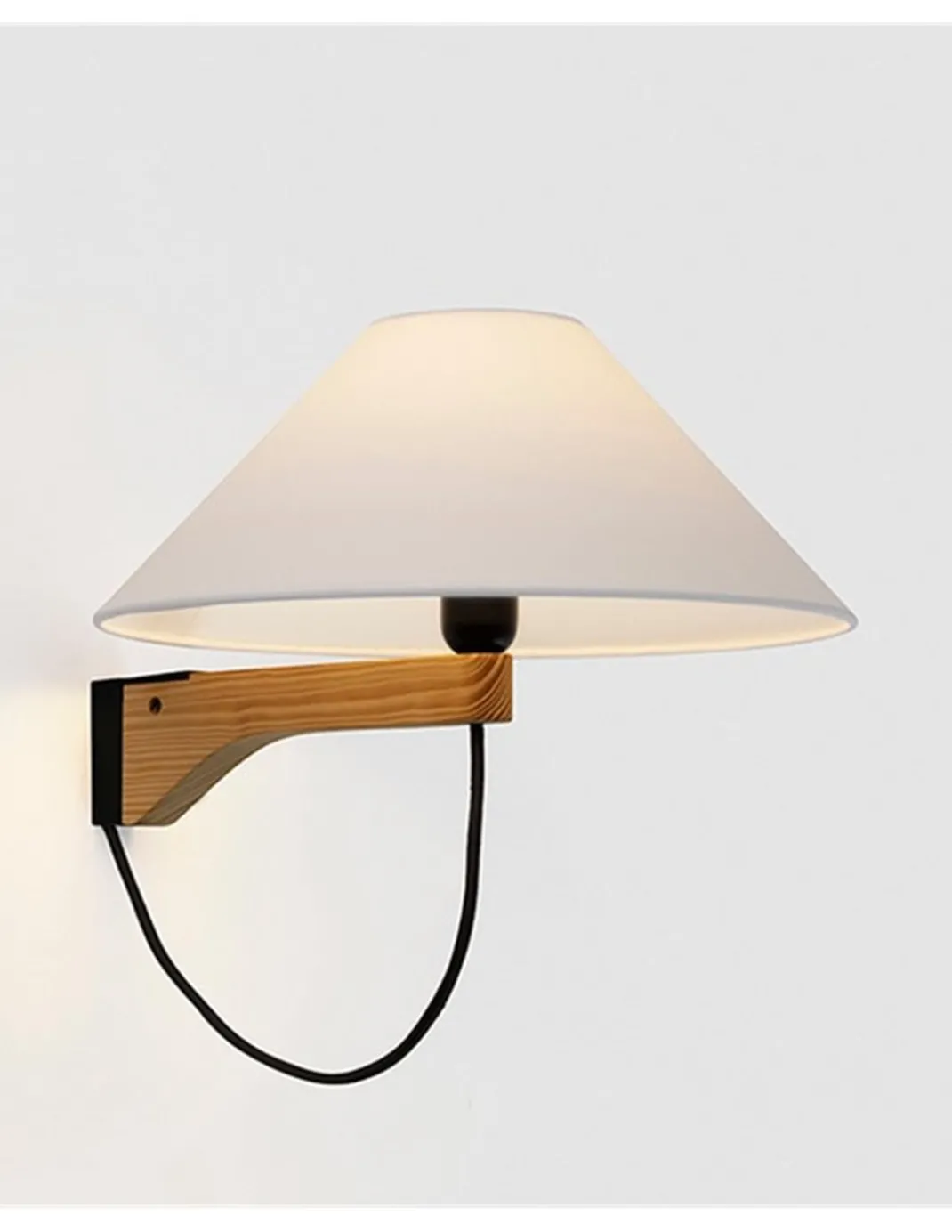 Aplique de pared Clasica - Luxcambra - Lámpara de madera y pantalla de papel