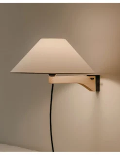Aplique de pared Clasica - Luxcambra - Lámpara de madera y pantalla de papel