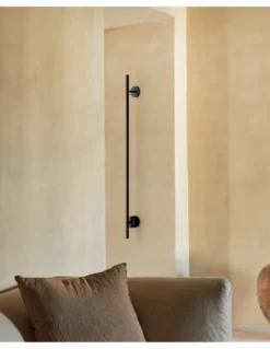Aplique de pared Clock – Aromas – Lámpara de pared de acero negra mate, LED 3000K, 111 cm