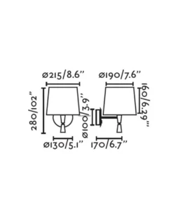 Aplique de pared Conga – Faro – Lámpara con lector, pantalla de tela