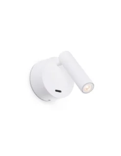 Aplique de pared con lector Boc - Faro - Luz de lectura orientable, incluye interruptor