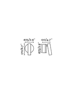 Aplique de pared con lector Boc - Faro - Luz de lectura orientable, incluye interruptor