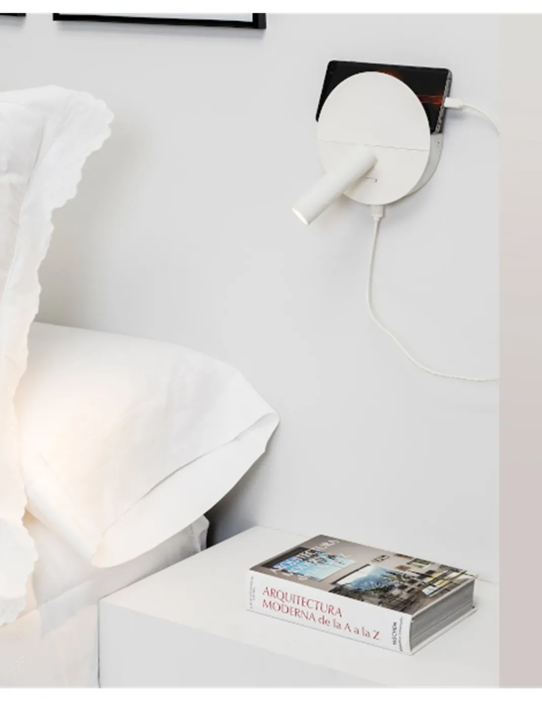 Aplique de pared con lector Duas - Faro - Lámpara orientable con USB