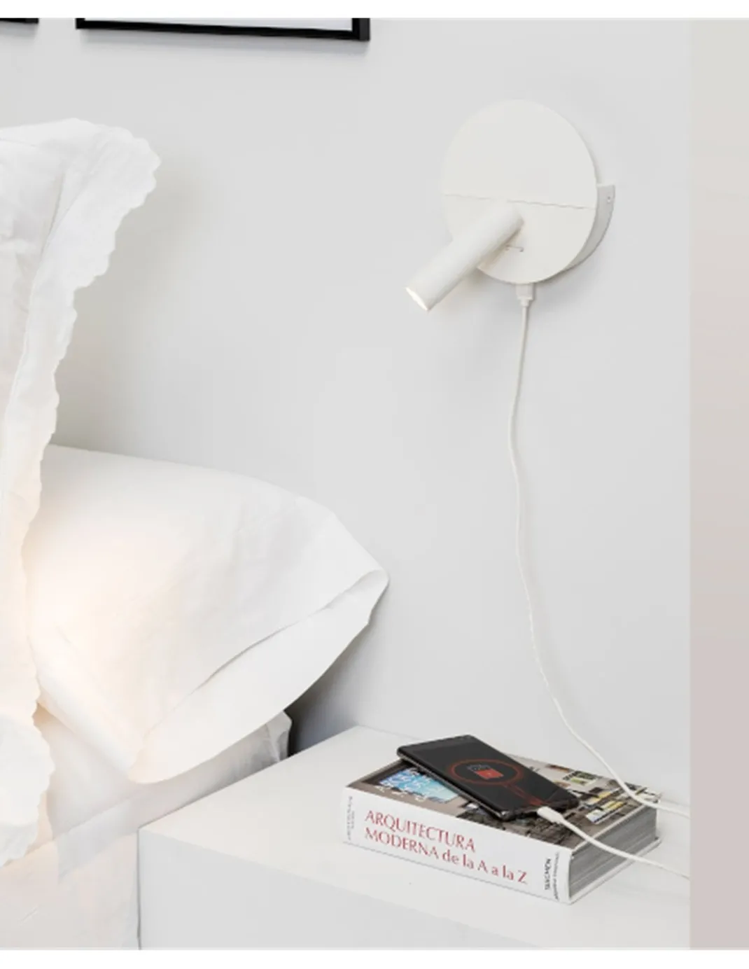 Aplique de pared con lector Duas - Faro - Lámpara orientable con USB