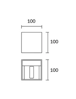 Aplique de pared cuadrado Kub - LedsC4