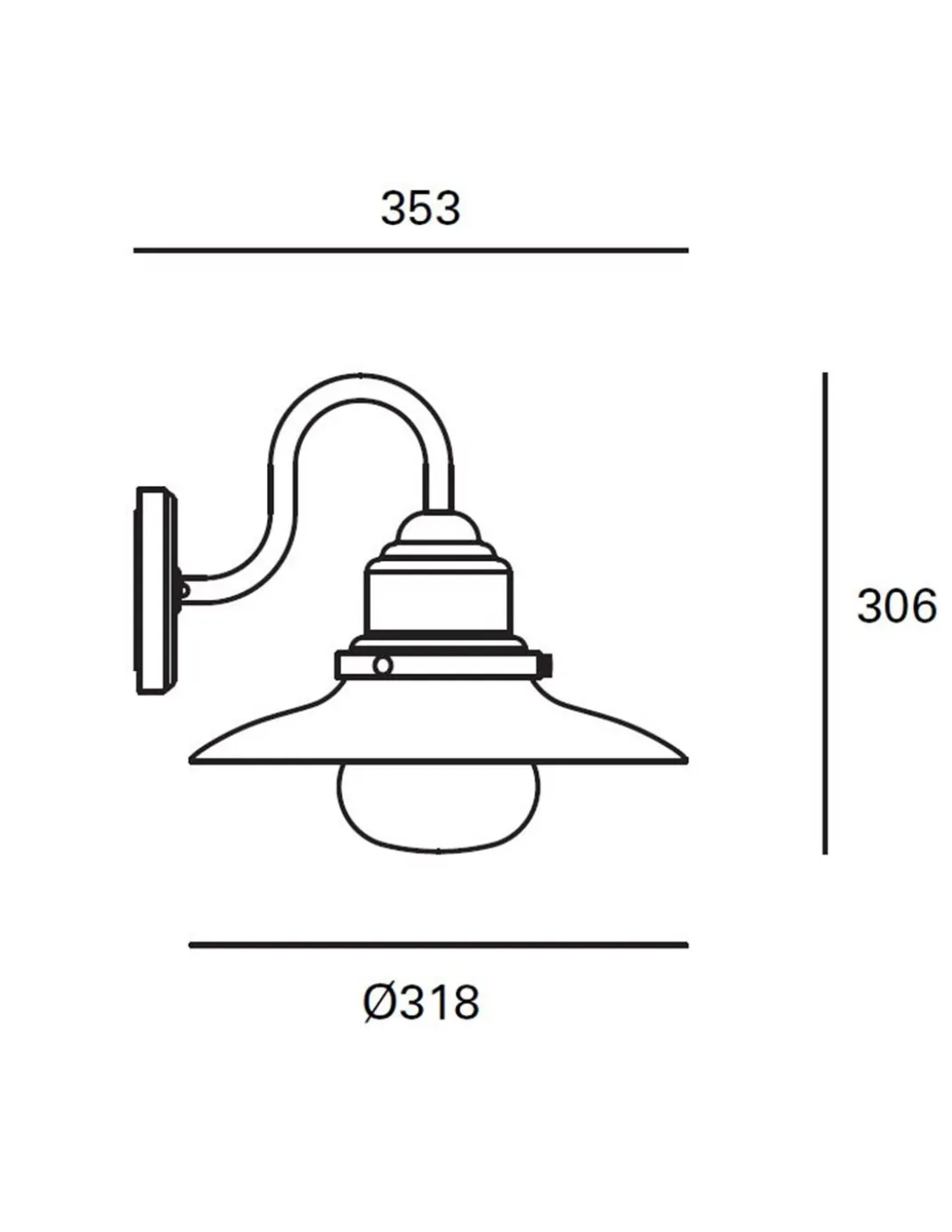 Aplique de pared de exterior Avenue – FORLIGHT – Lámpara vintage negra, IP44 E27
