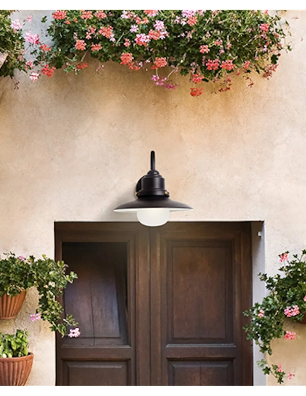 Aplique de pared de exterior Avenue – FORLIGHT – Lámpara vintage negra, IP44 E27