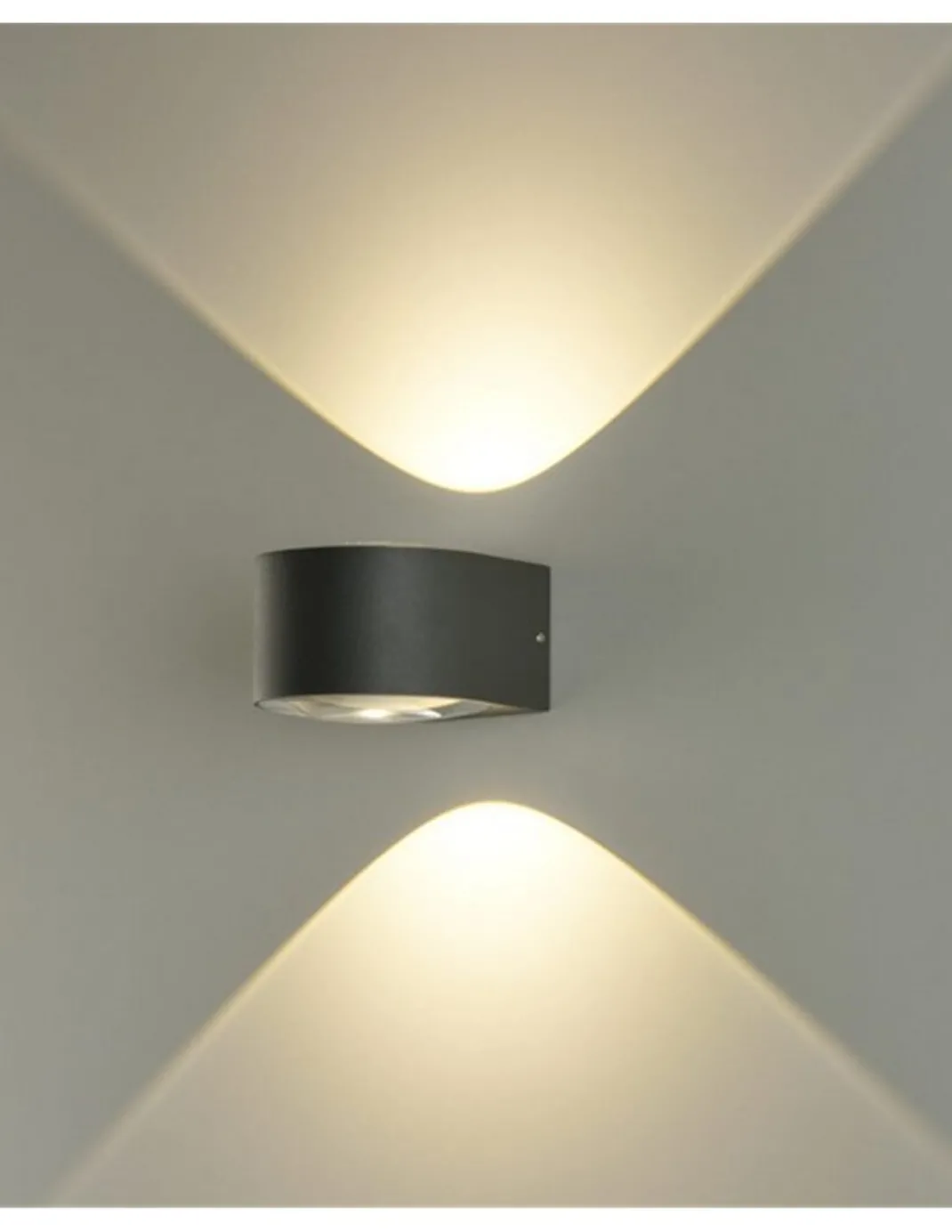 Aplique de pared de exterior Ania – ACB – Lámpara de pared antracita, 2 luces, LED 3000K