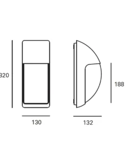 Aplique de pared de exterior Area – FORLIGHT – Lámpara moderna en 3 colores, Apto para ambientes salinos
