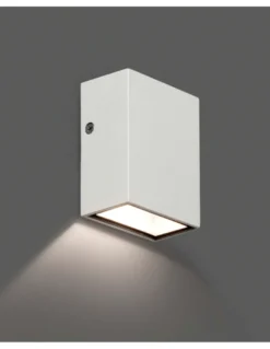 Aplique de pared de exterior Canon – Faro – Aluminio, LED 3000K, 8.5 cm