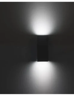 Aplique de pared de exterior Cube – FORLIGHT – Lámpara de acero moderna en gris o negro, Altura: 22 cm, GU10 IP44