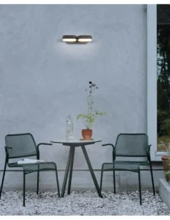 Aplique de pared de exterior Kansas – ACB – Lámpara de pared negra, 2 luces, LED 3000K