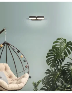 Aplique de pared de exterior Kansas – ACB – Lámpara de pared negra, 2 luces, LED 3000K