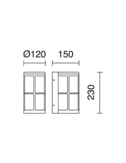 Aplique de pared de exterior Lug - Novolux Lighting - Lámpara industrial, IP54