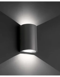 Aplique de pared de exterior Lace – Faro – Gris oscuro, IP54, LED 4000K