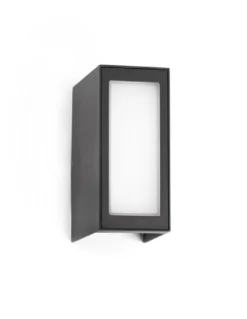 Aplique de pared de exterior Log – Faro – Aluminio gris, IP54, LED 3000K
