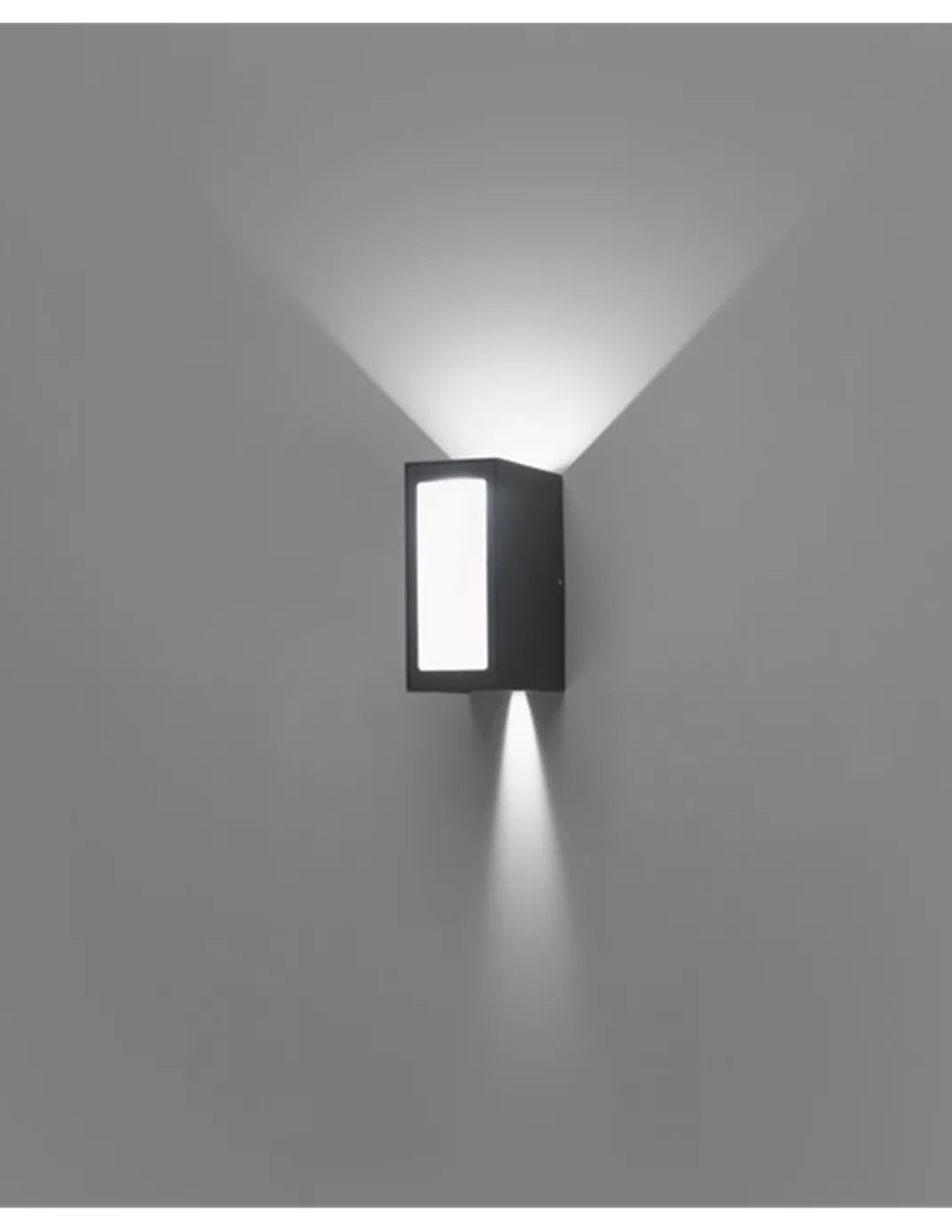 Aplique de pared de exterior Log – Faro – Aluminio gris, IP54, LED 3000K