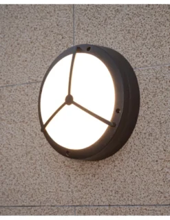 Aplique de pared de exterior Mercedes - Iberlamp - Lámpara redonda en antracita