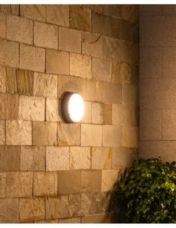 Aplique de pared de exterior Mercedes - Iberlamp - Lámpara redonda en antracita