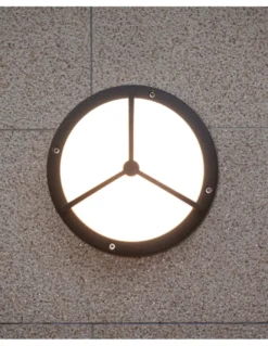 Aplique de pared de exterior Mercedes - Iberlamp - Lámpara redonda en antracita