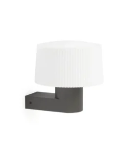 Aplique de pared de exterior Muffin – Faro – Aluminio Gris oscuro, E27