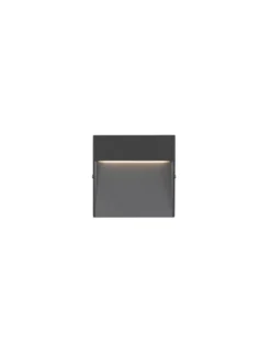Aplique de pared de exterior Nod – FORLIGHT – Lámpara moderna cuadrada de aluminio, LED 3000K 210 lm, Medidas: 10,5 cm