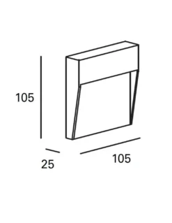 Aplique de pared de exterior Nod – FORLIGHT – Lámpara moderna cuadrada de aluminio, LED 3000K 210 lm, Medidas: 10,5 cm