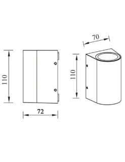 Aplique de pared de exterior Nome - Iberlamp - Diseño moderno de aluminio antracita